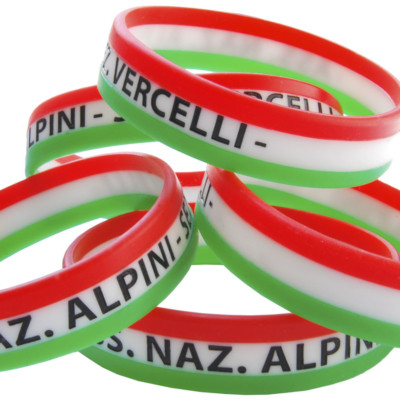 Braccialetti silicone tricolore personalizzati