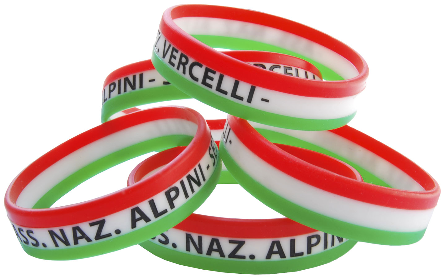 Braccialetti silicone tricolore personalizzati